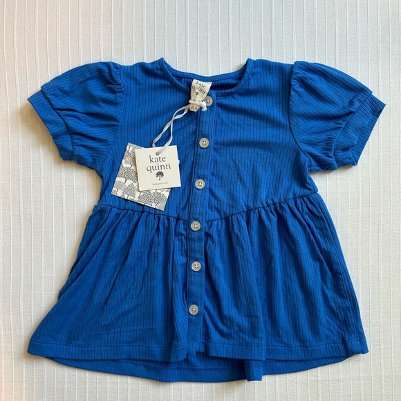 Kate Quinn 18-24 Modal Puff Sleeve Top Lake Blue - Picture 3 of 7